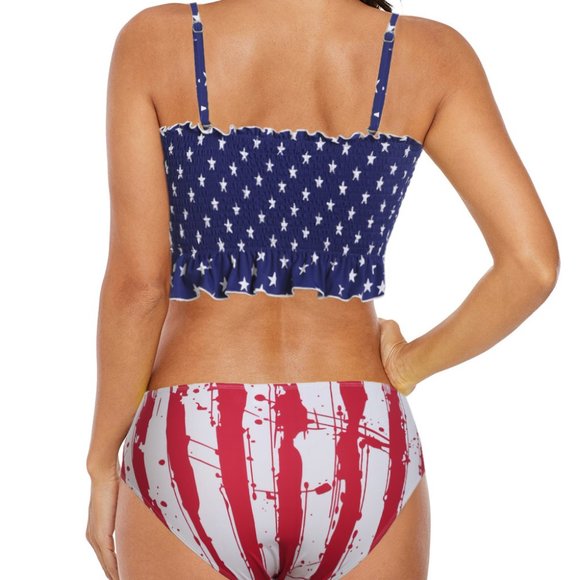 - SOLD - American Flag Two Piece Swimsuit - Picture 5 of 5